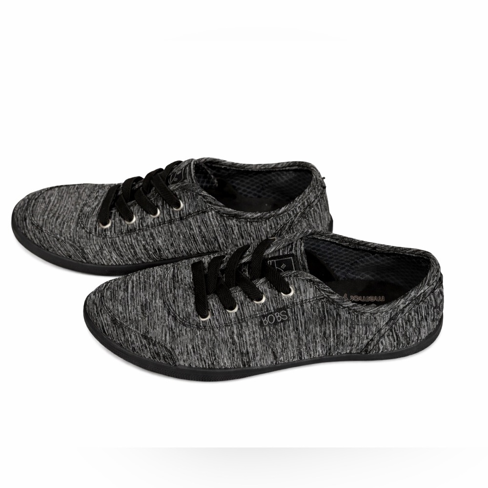 Skechers BOBS Memory Foam Sneakers – Black/Gray Knit – Women’s 6.5 - Picture 1 of 11